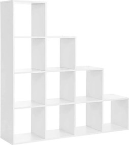 Valora White Stepped Bookshelf Modern Storage Display Unit