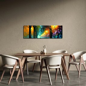 Obraz - Nocny spacer (z zegarem) (90x30 cm)