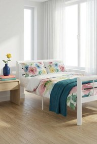 Białe metalowe łóżko jednoosobowe 90x200 cm Z0-B59