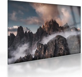 Obraz na szkle - Włoskie Dolomity ukryte we mgle (70x50 cm)