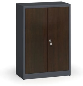 Alfa 3 Szafy spawane z laminowanymi drzwiami, 1150 x 800 x 400 mm, RAL 7016/wenge