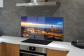 Panel szklany do Kuchni Światła Nocnych Mostów