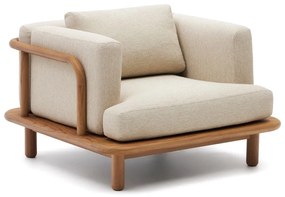 Beżowo-naturalny drewniany fotel ogrodowy Turqueta – Kave Home