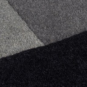 Czarno-szary wełniany dywan tkany ręcznie 200x290 cm Collage Monochrome – Flair Rugs