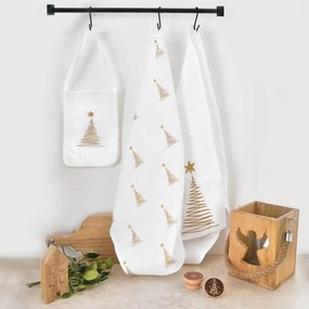 Bawełniany zestaw torby i ściereczek ze świątecznym motywem 50x70 cm – Orion