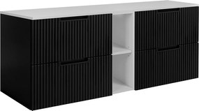 Szafka łazienkowa, czarno-biała, 140 (2 x 60 + 20) x 58,6 x 46 cm