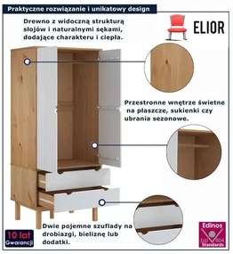 Szafa drewniana na ubrania T7-E25