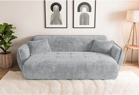 Jasnoszara sofa z tkaniny szenilowej 250 cm Nelia Big – Ropez