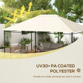 Outsunny Zastępczy Dach do Pawilonu 3 97x2 97m Ochrona UV Wodoodporność Kremowy Pokrowiec | Aosom PL