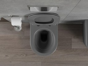 Mexen Rico miska wc Rimless z deską wolnoopadającą slim, duroplast, szara ciemna mat - 30724071