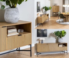 Komoda z ryflami Jaipur Actona, kolor dąb dziki