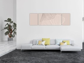 Obraz - Beżowe liście N⁰2 (170x50 cm)