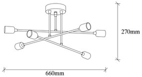 Lampa sufitowa Fleur - 1501, czarna
