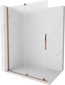 Mexen Velar ścianka prysznicowa rozsuwana Walk-in 140 x 200 cm, szron 8 mm, różowe złoto - 871-140-000-33-60
