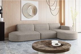 Narożnik w kształcie L Modena L, tkanina Poso, Jasnobrązowy, Prawy