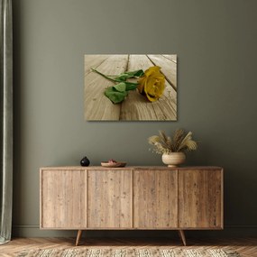 Obraz na szkle - Żółte róże w stylu vintage (70x50 cm)