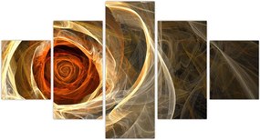 Obraz - Abstrakcyjne róże w ognistych kolorach (125x70 cm)