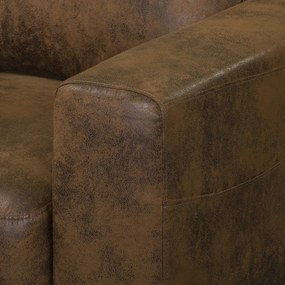 Brązowy fotel z imitacji skóry Lofty Lilly – Miuform