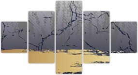 Obraz - Niebiesko-złota abstrakcja N⁰1 (125x70 cm)
