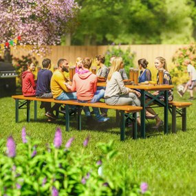 Jurhan Składany zestaw piwny MAXI, 220cm, naturalny brąz