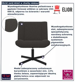 Ciemnoszary tapicerowany fotel obrotowy L0-E74