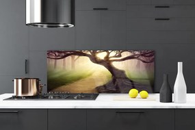 Panel Szklany Promienie Słońca w Koronie Drzewa