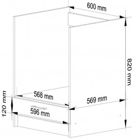 Biała szafka do zabudowy piekarnika biały