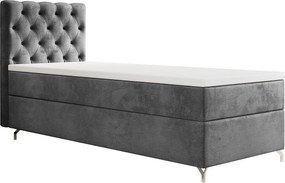 BOXBETT CHESTER 120x200 Monolith 92 z materacem H3 i topperem łóżko z pojemnikiem, pojedyncze, hotelowe, do sypialni, ze schowkiem