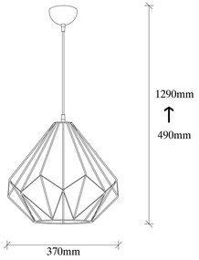 Czarna lampa wisząca z metalowym kloszem ø 37 cm Diamond – Opviq lights