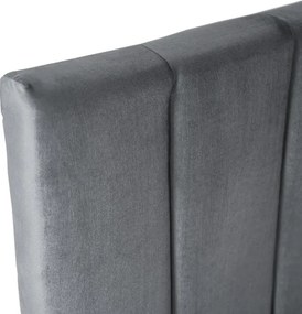 Łóżko Tapicerowane 90x200 cm VILLEMO Podwójne ze Stelażem Rozkładane Młodzieżowe Szare
