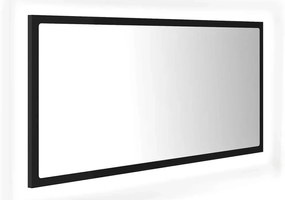 Prostokątne lustro LED w czarnej ramie M7-D18