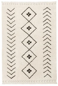 Kremowy bawełniany dywan tkany ręcznie odpowiedni do prania 140x210 cm Bereber Rhombs – Lorena Canals