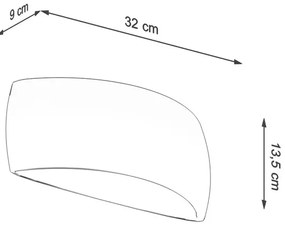 Biały minimalistyczny kinkiet w połysku - S485-Urani