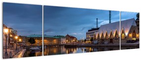 Obraz kanału wodnego - Göteborg (170x50 cm)