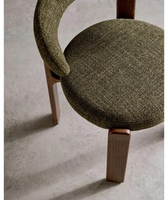Krzesło z litego drewna jesionowego w kolorze khaki i brązowym Granite – Kave Home