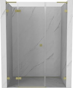 Mexen Lunar L drzwi prysznicowe uchylne lewe 160 cm, transparent, złote szczotkowane - 834SL-160-050-55-00-L