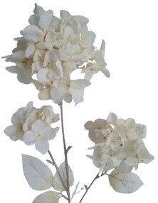 Sztuczny kwiat Hortensja z brokatem kremowy, 85 cm