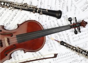 Obraz na szkle - Instrumenty muzyczne (70x50 cm)
