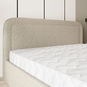 Masseno Łóżko Tapicerowane BENIRA z pojemnikiem na pościel 120x200 cm - Beżowy, QUELLE 05