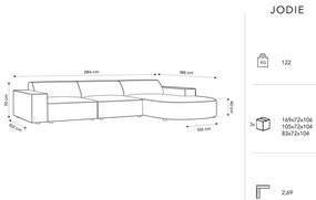 Beżowy narożnik (prawostronny) z materiału bouclé Jodie – Micadoni Home