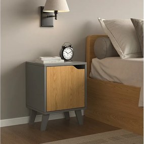 Stolik nocny antracyt/dąb 34.5x32x47 malu