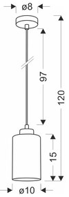 Czarna lampa wisząca ze szklanym kloszem ø 10 cm Aspra – Candellux Lighting