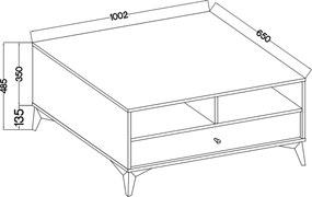 Ława TORINO 100,2 cm Stolik Kawowy do Salonu
