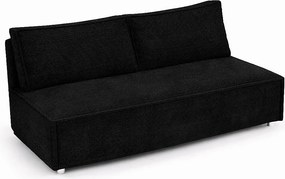 Sofa z funkcją spania i pojemnikiem DUO, tkanina sztruksowa Poso, Czarny