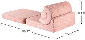 Różowy fotel dziecięcy z materiału bouclé Flipster – Wigiwama