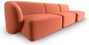 Różowa aksamitna sofa lewostronna 311 cm Paolo – Milo Casa
