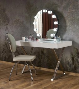 Okrągłe lustro stołowe z żarówkami LED Torano Halmar