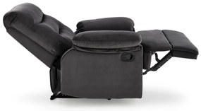 Fotel wypoczynkowy do salonu rozkładany czarny welur DRAGER