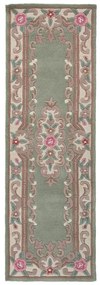 Zielony wełniany chodnik Flair Rugs Aubusson, 67x210 cm