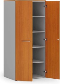 Szafa biurowa z drzwiami PRIMO GRAY, 1781 x 800 x 600 mm, szary/czereśnia